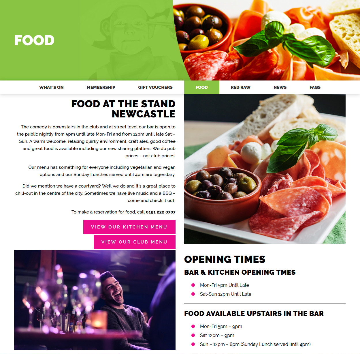 Food The Stand Comedy Club wwwthestandcouk